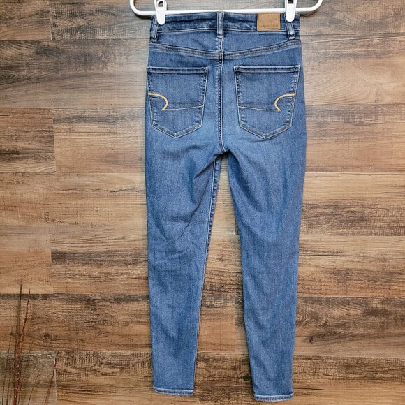 American Eagle Jeans 2 S Jegging Highest Rise Next Level Stretch Medium Light - Picture 2 of 11